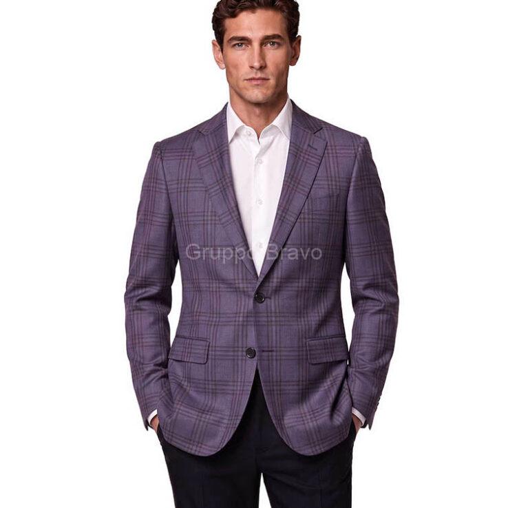E88031-2-Enzo Wool Jacket-Lavender Plaid