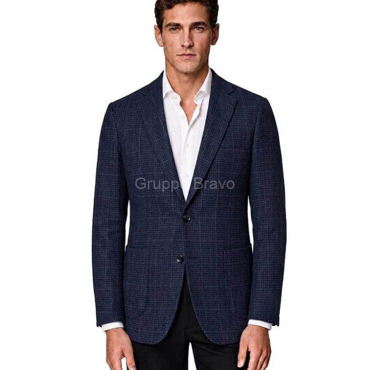 E95021-1-Enzo Wool Jacket-Navy Houndstooth