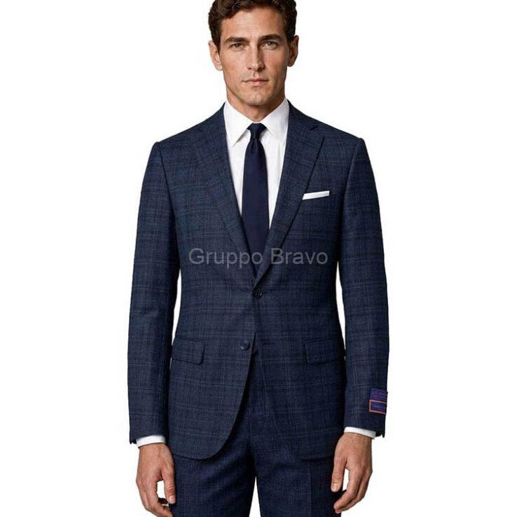 G79774-1-Giorgio Fiorelli Suit-Blue Windowpane