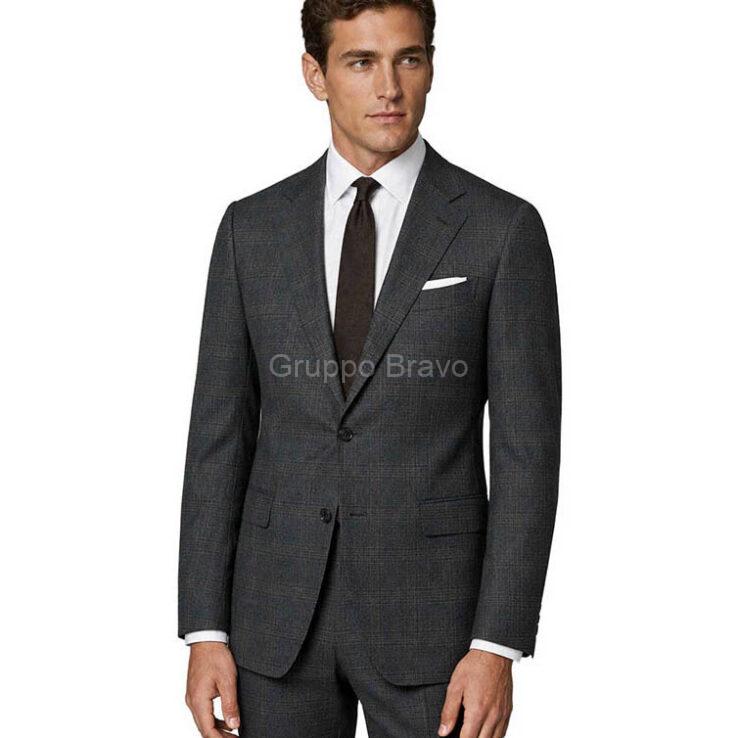 G79775-1-Giorgio Fiorelli Suit-Gray Brown Windowpane