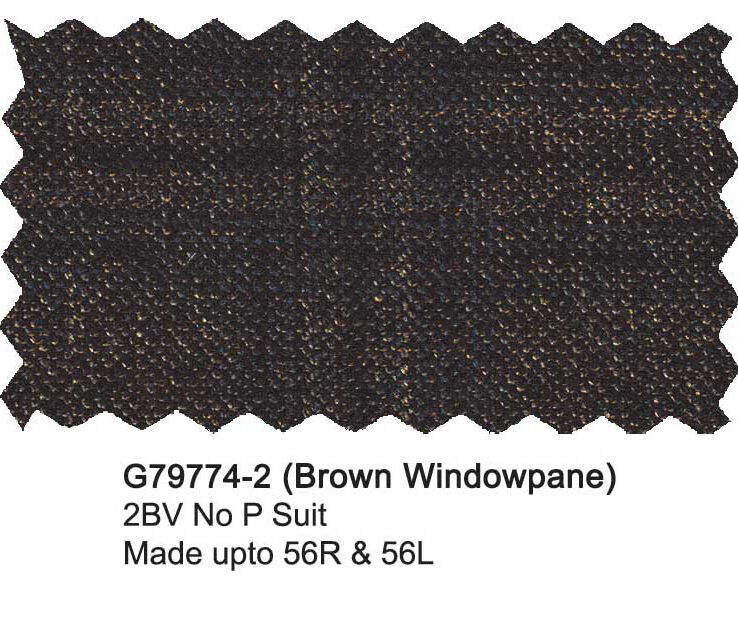 G79774-2-Giorgio Fiorelli Suit-Brown Windowpane