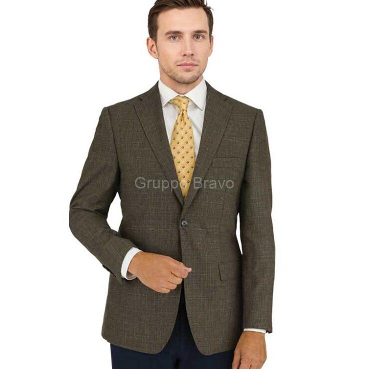 M78790-2-Mantoni Wool Jacket-Camel Crossweave