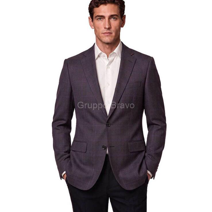 M78794-1-Mantoni Wool Jacket-Light Purple Plaid