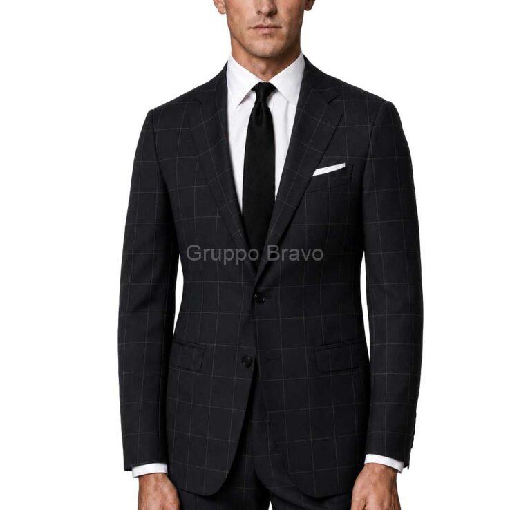 M87897-1-Mantoni Suit-Charcoal Windowpane