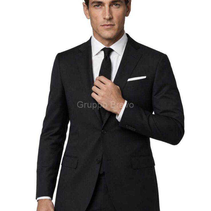 M87903-1-Mantoni Suit-Black TOnal Stripe