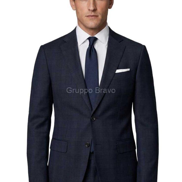 M87904-1-Mantoni Suit-Charcoal Plaid