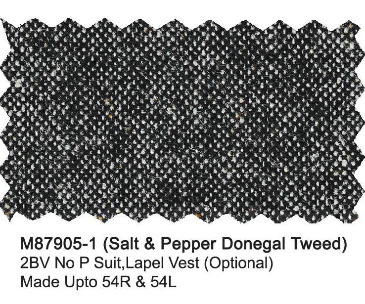 M87905-1-Mantoni Suit-Salt & Pepper Donegal Tweed