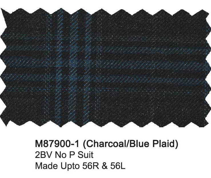 M87900-1-Mantoni Suit-Charcoal Blue Plaid