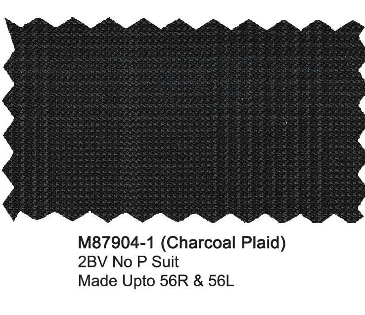 M87904-1-Mantoni Suit-Charcoal Plaid